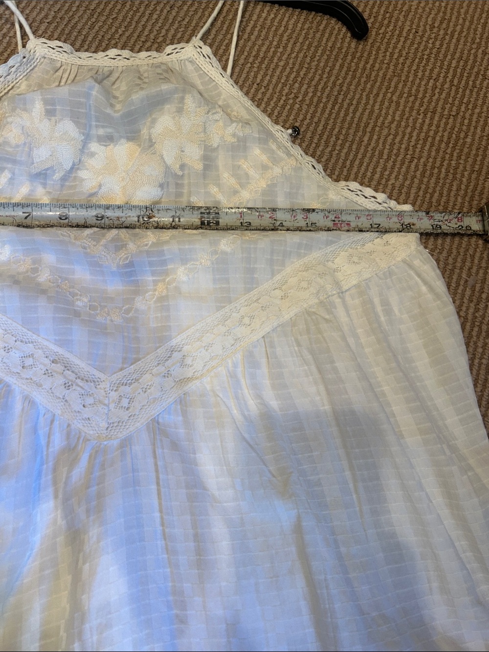 NWT Free People elisa tunic Ivory Crochet Trim Halter Tunic top size S/M - Picture 5 of 10